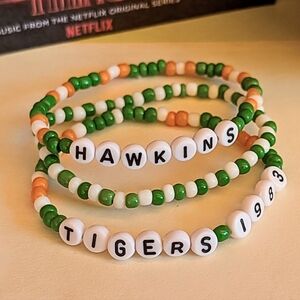 Hawkins Tigers Merch, Stranger Things Inspired Bracelet Set, Hawkins High School